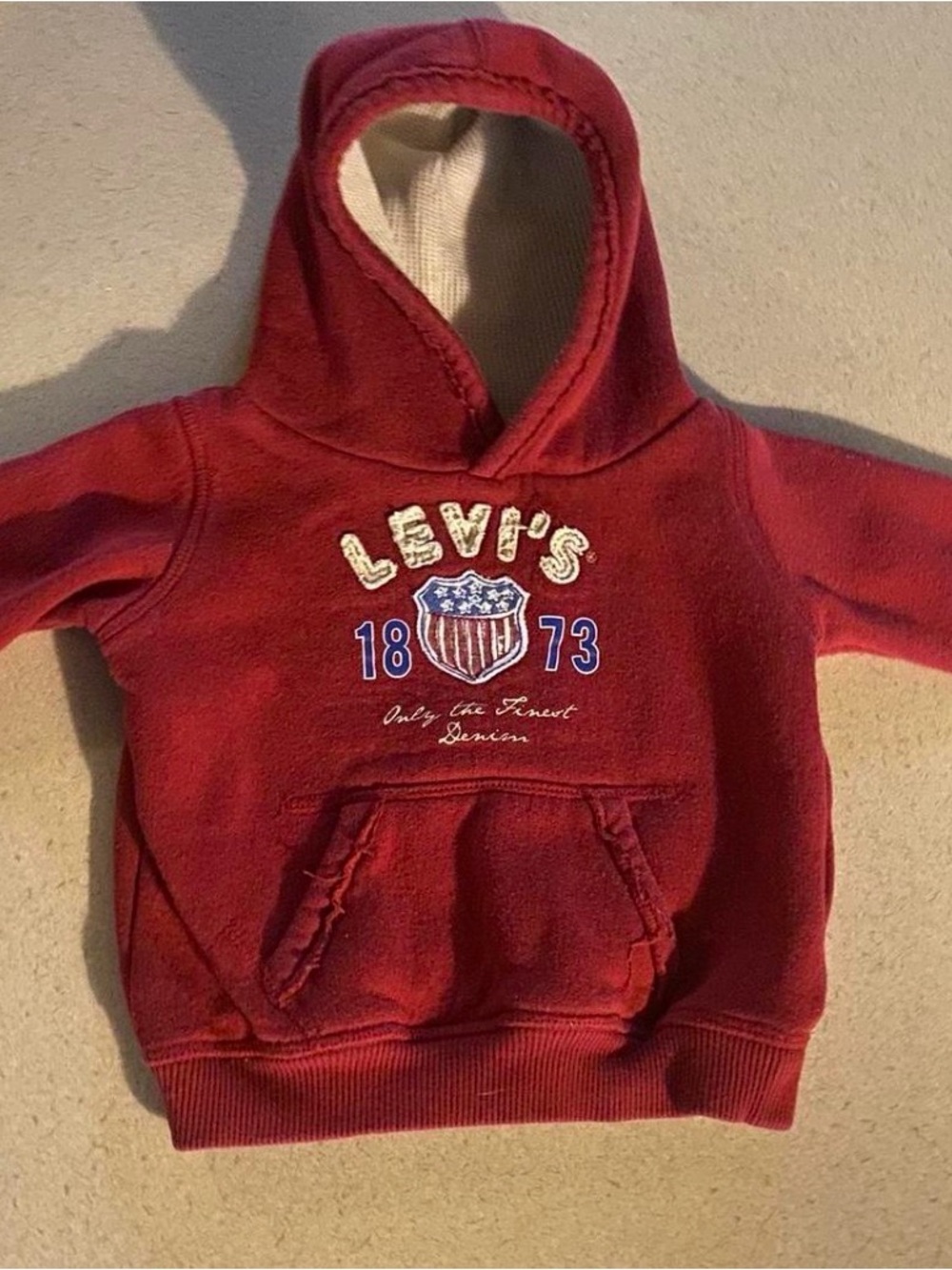 Levi’s Infant 12 M Red USA Patriotic Hood Hooded Sweatshirt
